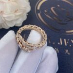 [Eternal Jewelry]SERPENTI RING PINK GOLD DIAMOND PAVED 4MM - Image 5