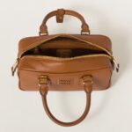Arcadie Leather Small Handbag Cognac color - Image 5