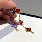 [Eternal Jewelry]CLOVER 5 MOTIFS RED AGATE  BRACELET - Image 7