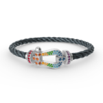 [Eternal Jewelry]FORC LARGE HORSESHOE  COLORED DIAMOND BRACELET SILVER - Image 5