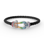 [Eternal Jewelry]FORC LARGE HORSESHOE  COLORED DIAMOND BRACELET SILVER - Image 11