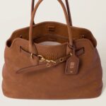 Aventure Nappa Leather Handbag Oak color - Image 3