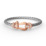 [Eternal Jewelry]FORCE LARGE HORSESHOE HALF DIAMOND BRACELET ROSE GOLD
