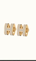 [Eternal Jewelry]MINI POP H GOLD EARRINGS GREY - Image 2