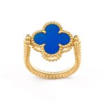 [Eternal Jewelry]CLOVER RIVERSIBLE BLUE AGATE RING - Image 2