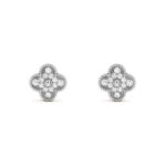 [Eternal Jewelry]CLOVER 1 MOTIFS DIAMOND STUD EARRINGS SILVER - Image 2