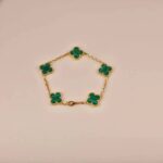 [Eternal Jewelry]CLOVER 5 MOTIFS MALACHITE BRACELET - Image 7