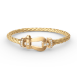[Eternal Jewelry]FORCE LARGE HORSESHOE HALF DIAMOND BRACELET GOLD - Image 4