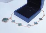 [Eternal Jewelry]COMBINED BRACELET 5 MOTIFS AND NECKLACE DARK MOP ROSE GOLD - Image 4