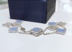 [Eternal Jewelry]CLOVER 10 MOTIFS CHALCEDONY DIAMONDS SILVER NECKLACE - Image 5